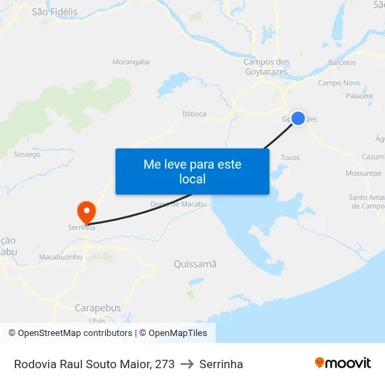 Rodovia Raul Souto Maior, 273 to Serrinha map