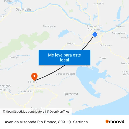 Avenida Visconde Rio Branco, 809 to Serrinha map