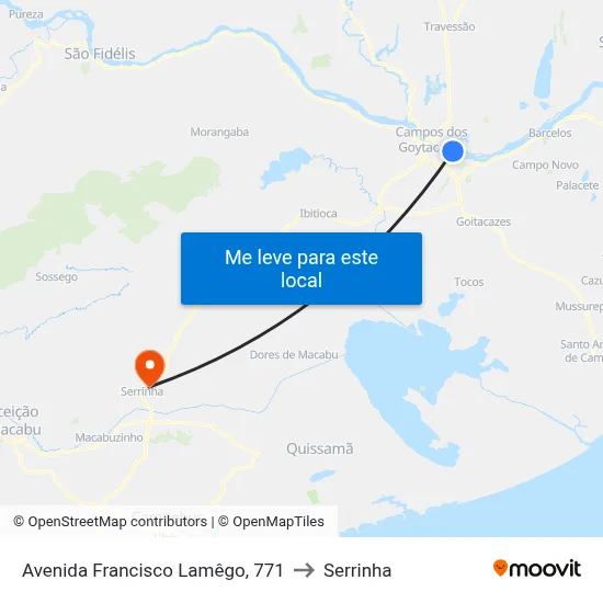 Avenida Francisco Lamêgo, 771 to Serrinha map