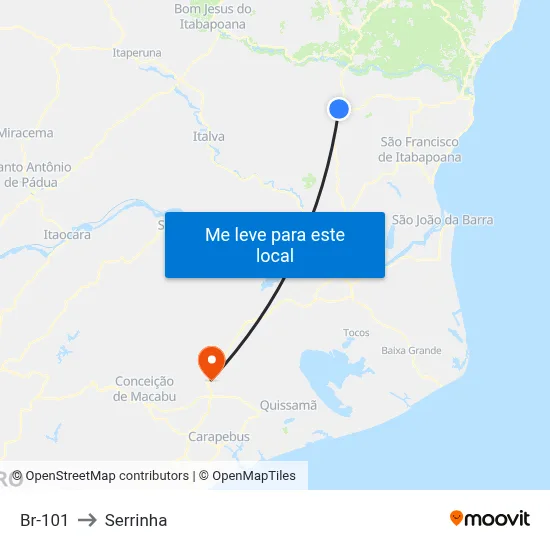 Br-101 to Serrinha map