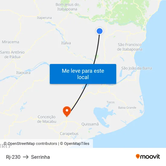 Rj-230 to Serrinha map