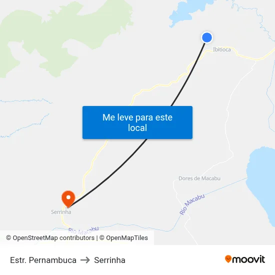 Estr. Pernambuca to Serrinha map