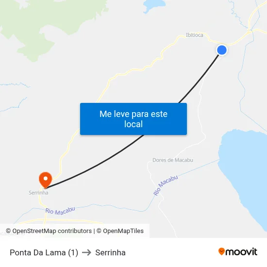 Ponta Da Lama (1) to Serrinha map