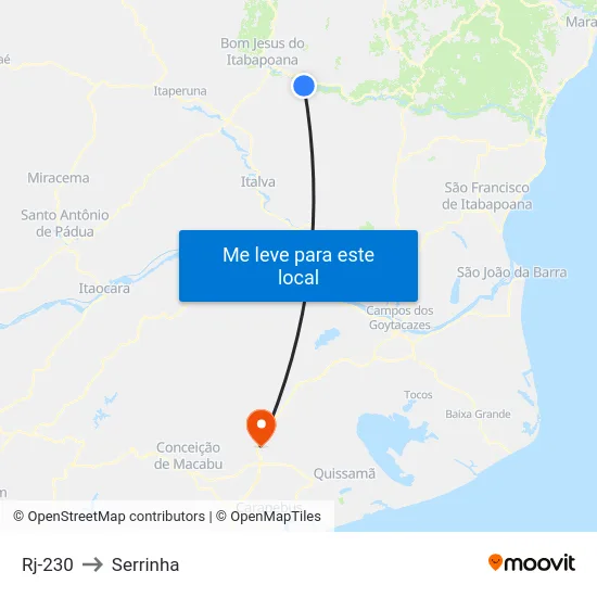 Rj-230 to Serrinha map