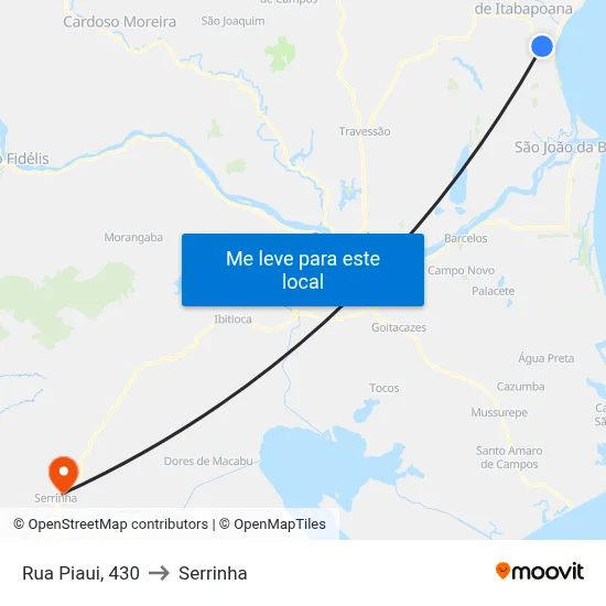 Rua Piaui, 430 to Serrinha map