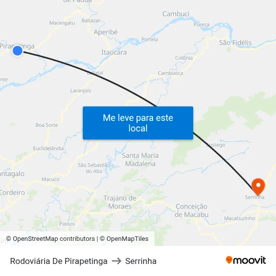 Rodoviária De Pirapetinga to Serrinha map