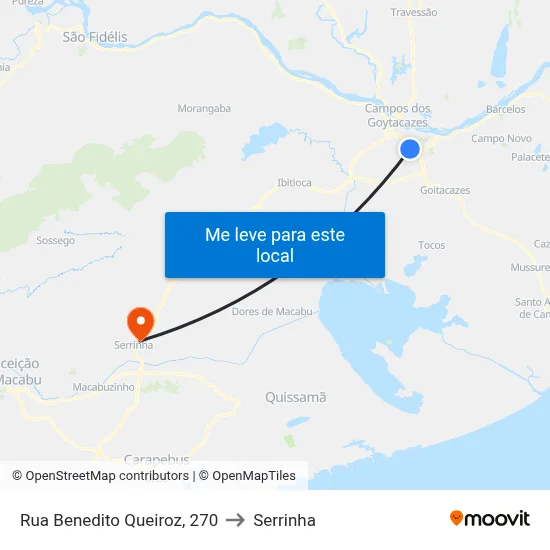 Rua Benedito Queiroz, 270 to Serrinha map