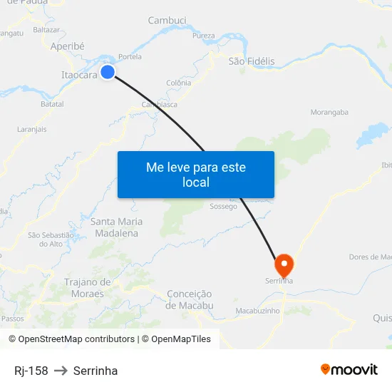 Rj-158 to Serrinha map