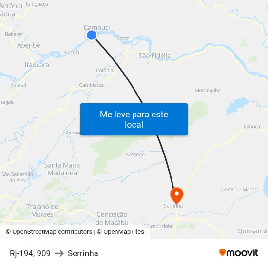 Rj-194, 909 to Serrinha map