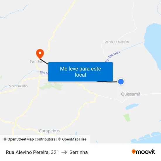 Rua Alevino Pereira, 321 to Serrinha map