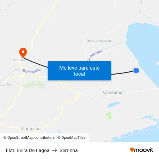 Estr. Beira De Lagoa to Serrinha map