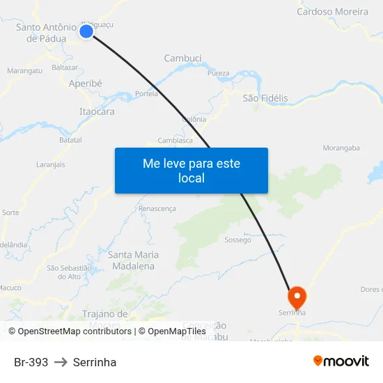 Br-393 to Serrinha map