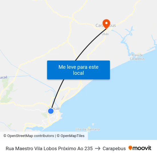 Rua Maestro Vila Lobos Próximo Ao 235 to Carapebus map