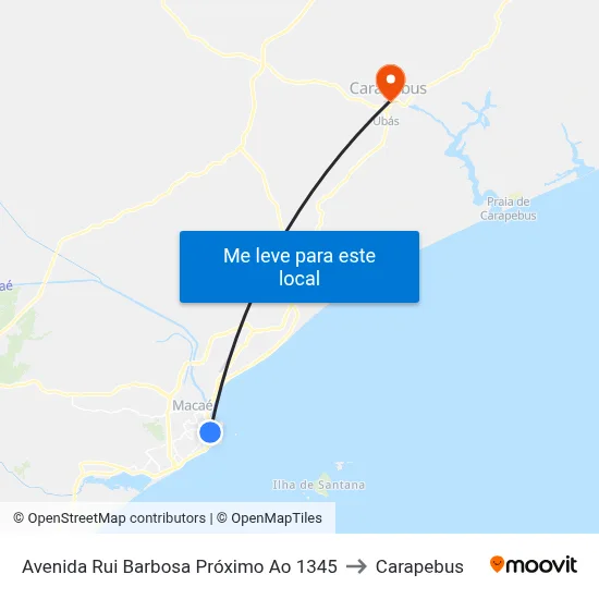 Avenida Rui Barbosa Próximo Ao 1345 to Carapebus map