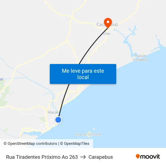 Rua Tiradentes Próximo Ao 263 to Carapebus map
