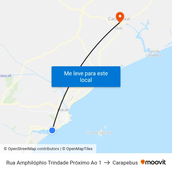 Rua Amphilóphio Trindade Próximo Ao 1 to Carapebus map