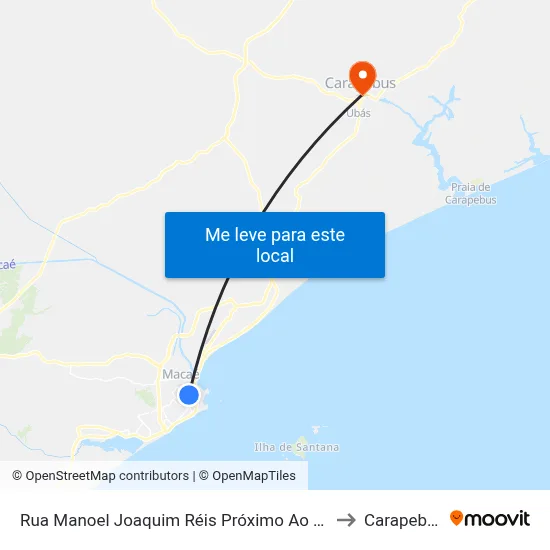 Rua Manoel Joaquim Réis Próximo Ao 307 to Carapebus map