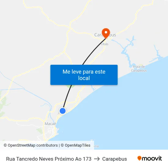 Rua Tancredo Neves Próximo Ao 173 to Carapebus map