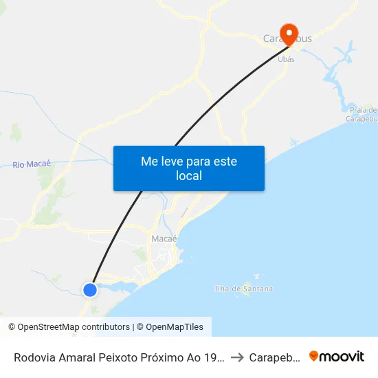 Rodovia Amaral Peixoto Próximo Ao 1933 to Carapebus map