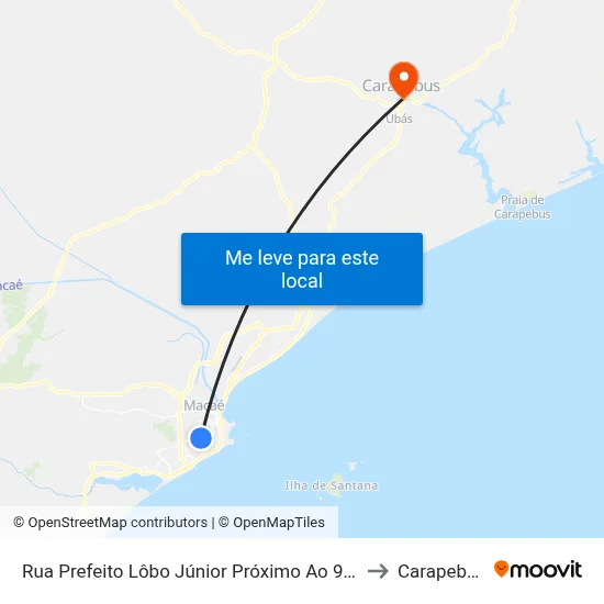 Rua Prefeito Lôbo Júnior Próximo Ao 984 to Carapebus map