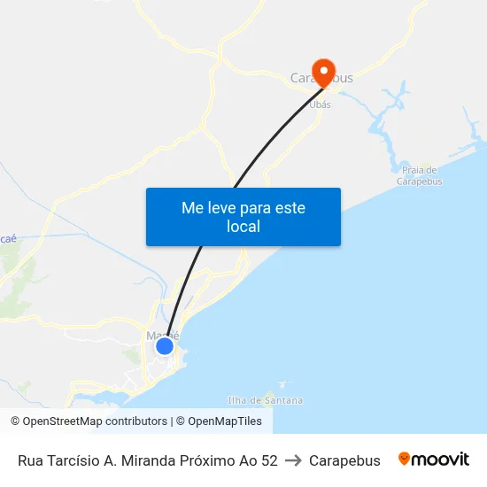 Rua Tarcísio A. Miranda Próximo Ao 52 to Carapebus map
