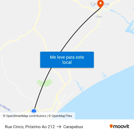 Rua Cinco, Próximo Ao  212 to Carapebus map