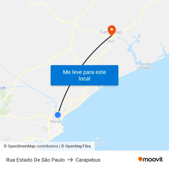 Rua Estado De São Paulo to Carapebus map