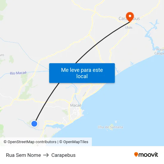 Rua Sem Nome to Carapebus map