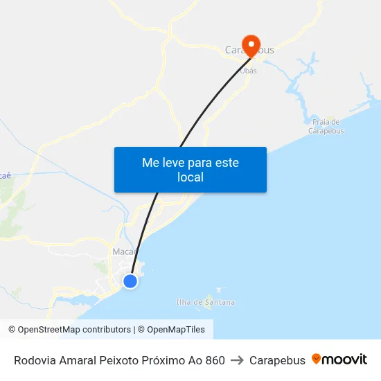 Rodovia Amaral Peixoto Próximo Ao 860 to Carapebus map