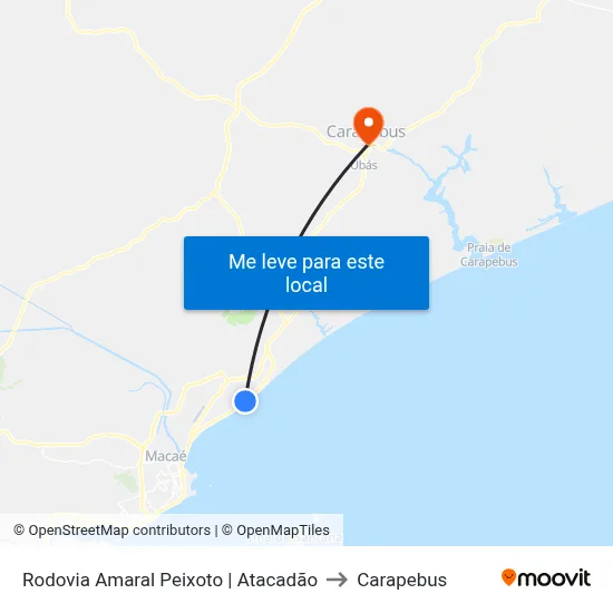 Rodovia Amaral Peixoto | Atacadão to Carapebus map