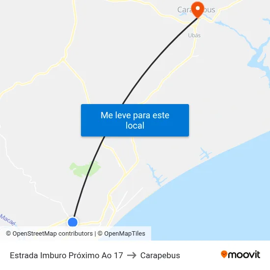 Estrada Imburo Próximo Ao 17 to Carapebus map