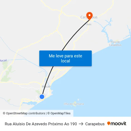 Rua Aluísio De Azevedo Próximo Ao 190 to Carapebus map