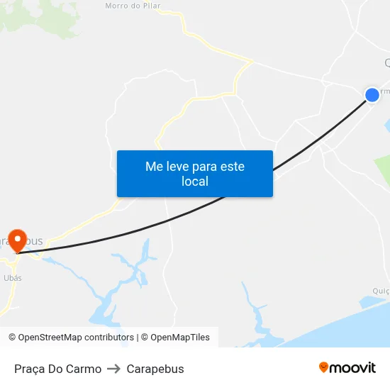 Praça Do Carmo to Carapebus map