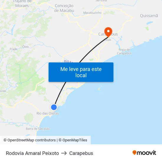 Rodovia Amaral Peixoto to Carapebus map
