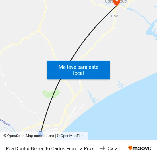 Rua Doutor Benedito Carlos Ferreira Próximo Ao 1421 to Carapebus map