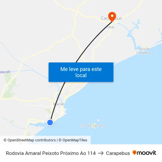Rodovia Amaral Peixoto Próximo Ao 114 to Carapebus map