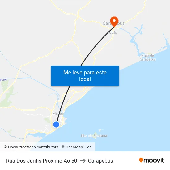 Rua Dos Juritís Próximo Ao 50 to Carapebus map