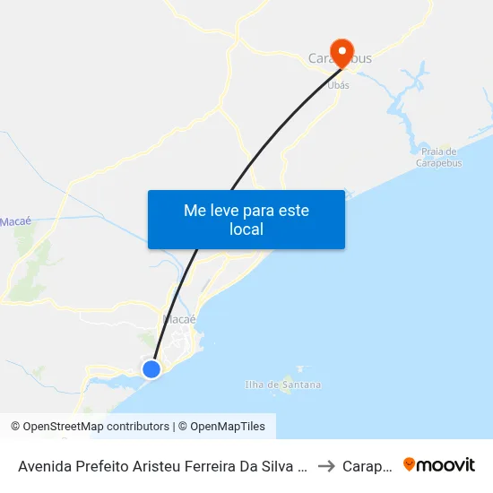 Avenida Prefeito Aristeu Ferreira Da Silva Próximo Ao 5460 to Carapebus map
