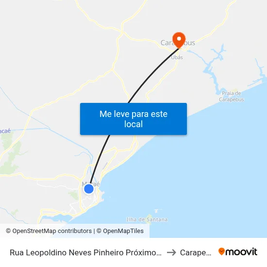 Rua Leopoldino Neves Pinheiro Próximo Ao 392 to Carapebus map
