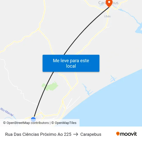 Rua Das Ciências Próximo Ao 225 to Carapebus map