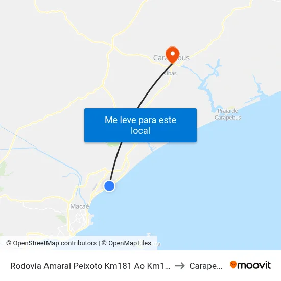 Rodovia Amaral Peixoto Km181 Ao Km184, 120 to Carapebus map