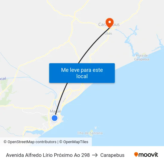 Avenida Alfredo Lírio Próximo Ao 298 to Carapebus map