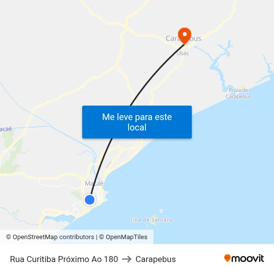 Rua Curitiba Próximo Ao 180 to Carapebus map
