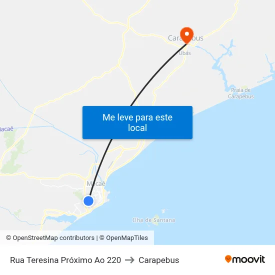 Rua Teresina Próximo Ao 220 to Carapebus map