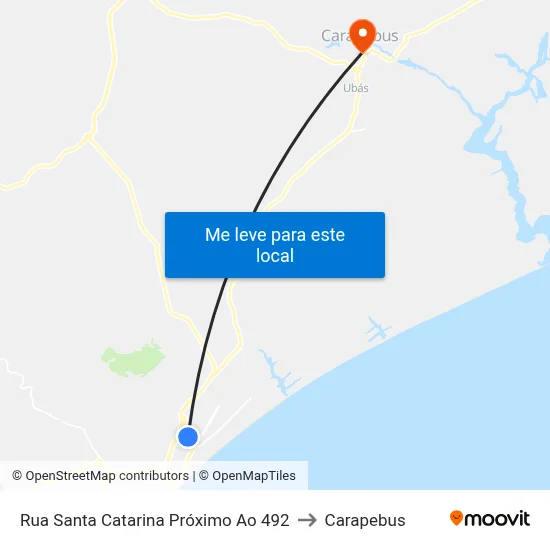 Rua Santa Catarina Próximo Ao 492 to Carapebus map