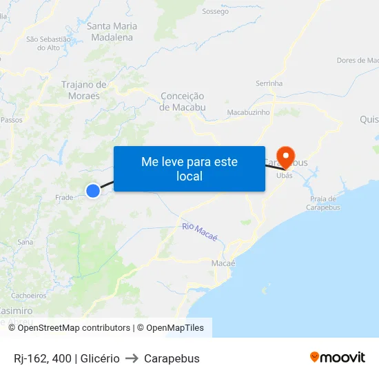 Rj-162, 400 | Glicério to Carapebus map