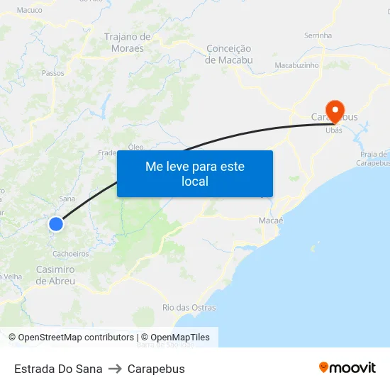 Estrada Do Sana to Carapebus map