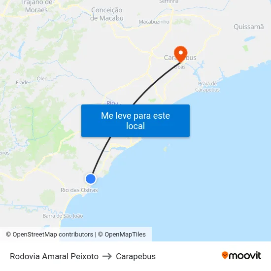 Rodovia Amaral Peixoto to Carapebus map