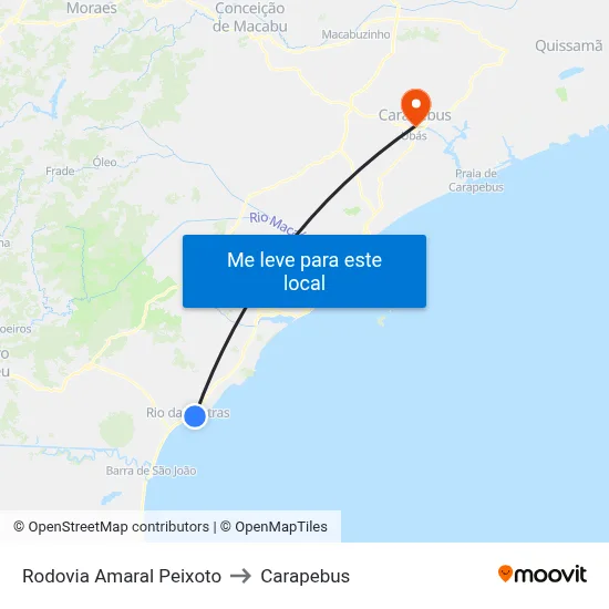 Rodovia Amaral Peixoto to Carapebus map