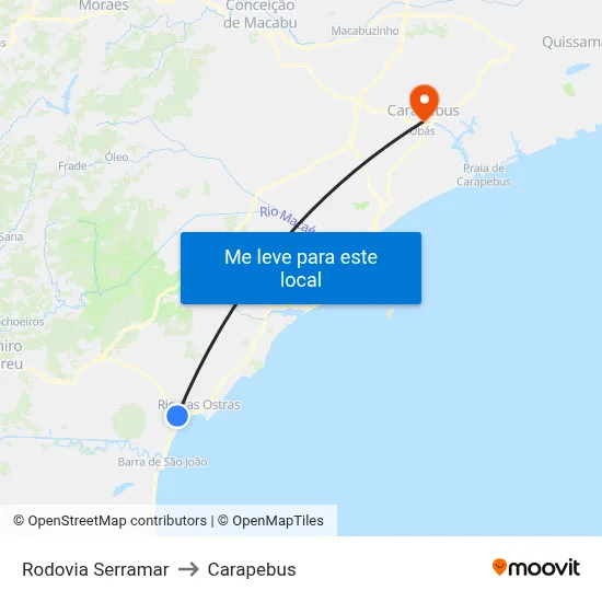 Rodovia Serramar to Carapebus map
